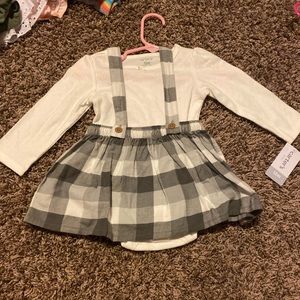 Grey and white plaid dress